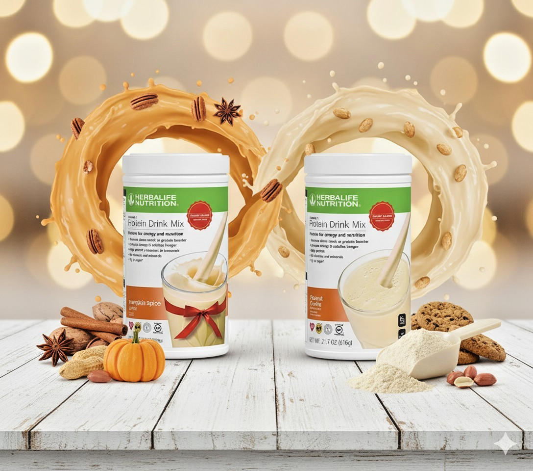 Herbalife Peanut Cookie Protein Drink Mix + Pumpkin Spice Formula 1 Set