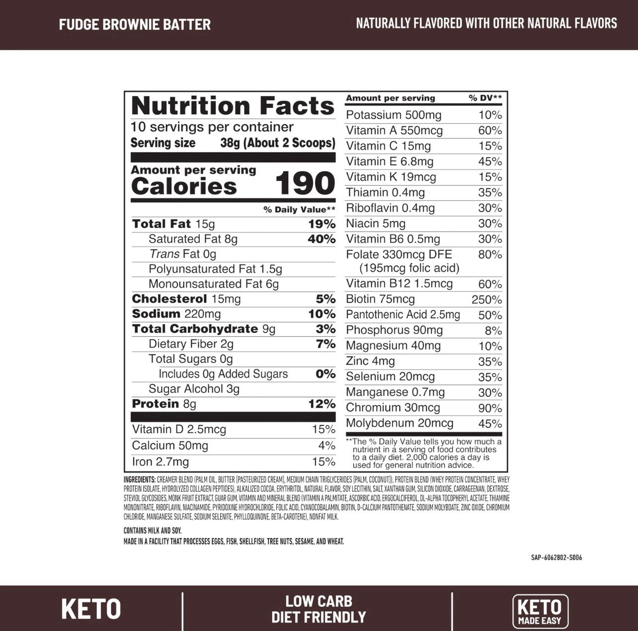 SlimFast Keto Meal Replacement 13.44 Ounce (Pack of 1), Chocolate Powder 11/2027