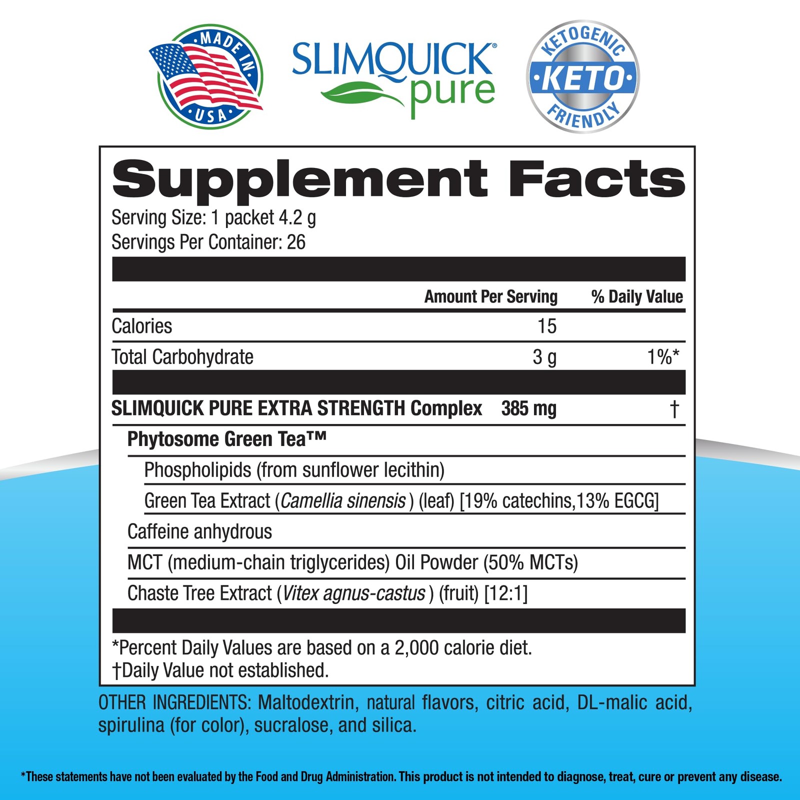 SlimQuick Pure 3X Extra Strength Drink Mix Packets, Metabolism and Weight Man…