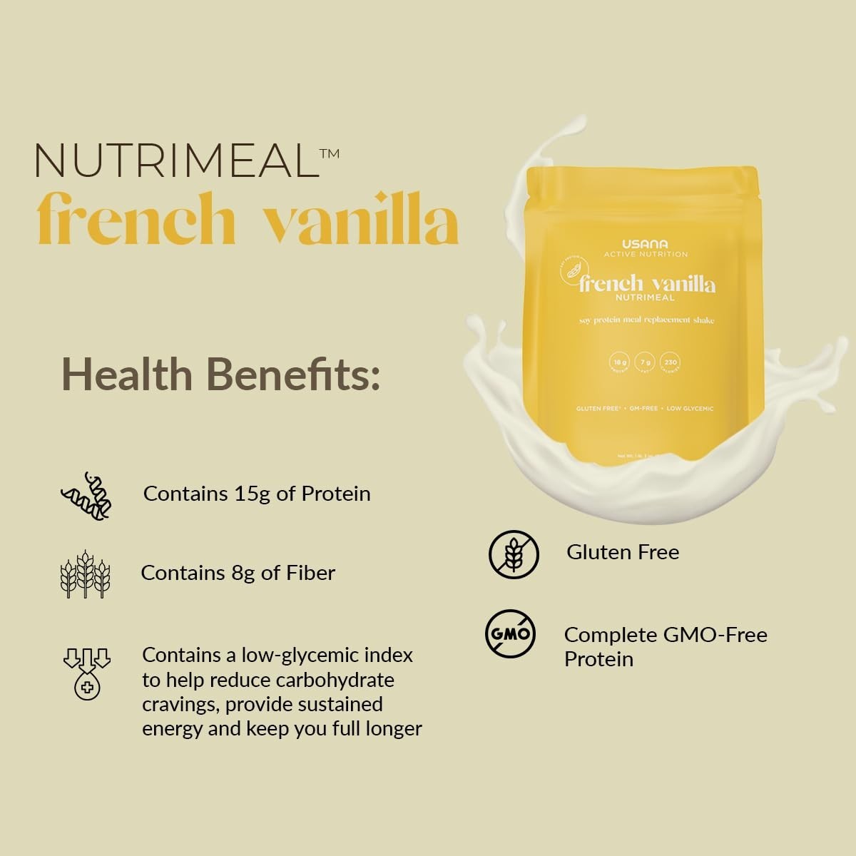 Nutrimeal Meal Replacement Shake – French Vanilla – NON-GMO – Gluten Free – L…