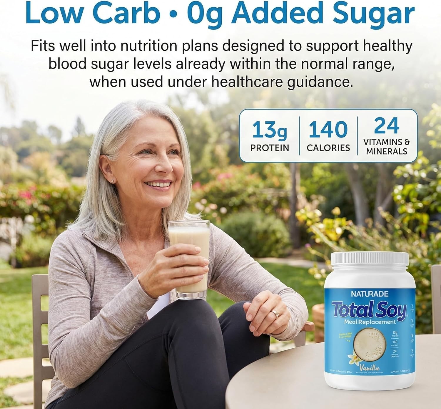 Delicious Vanilla Total Soy Shake, 13g Protein, 1.2 lb – Perfect for Weight Loss