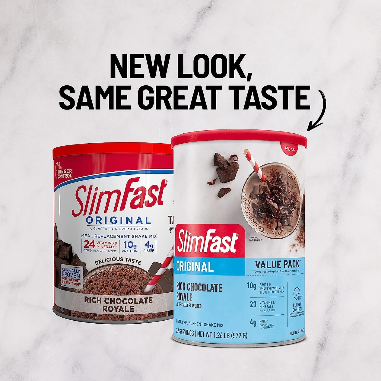 SlimFast Meal Replacement Powder, Original Rich Chocolate Royale, 22 Servings