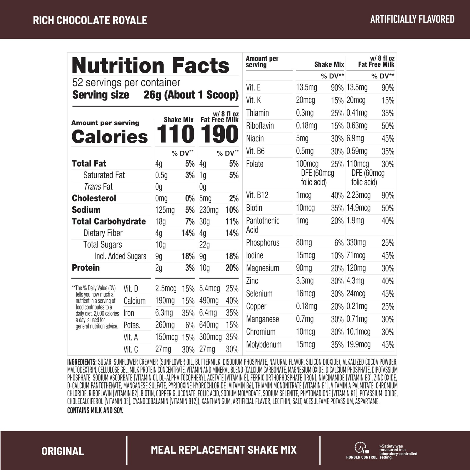 Meal Replacement Powder, Original Rich Chocolate Royale, Weight Loss Shake Mi…