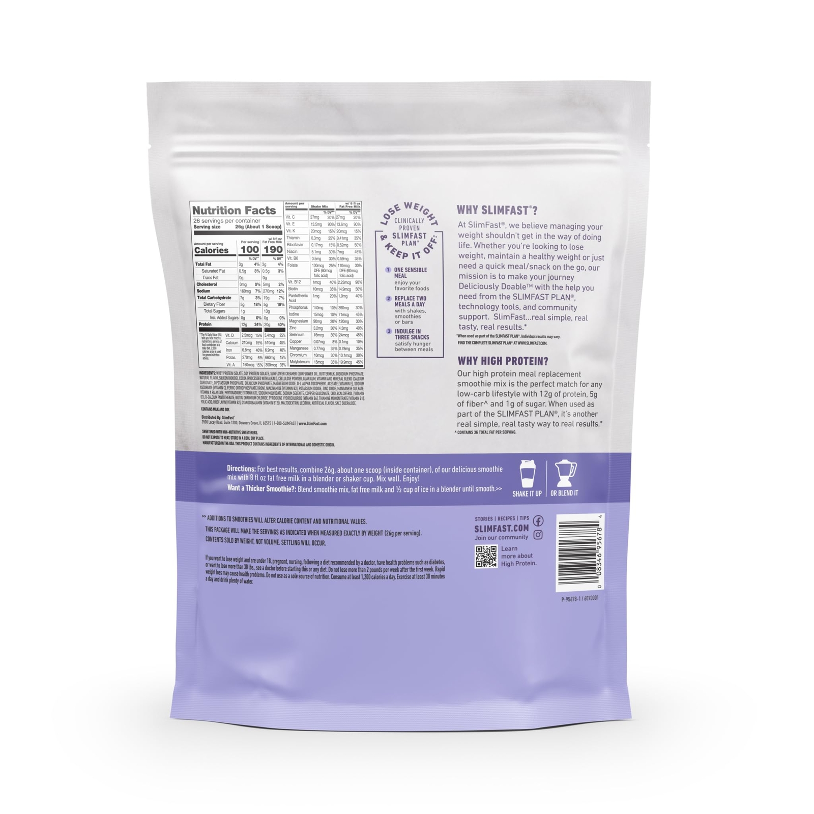 SlimFast High Protein Meal Replacement Powder Advanced Nutrition Smoothie Mix…
