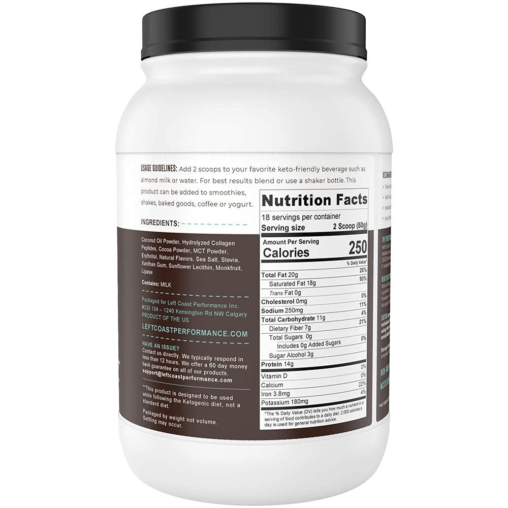 Keto Meal Replacement Shakes, Chocolate, 2lbs, Low Carb Keto Protein Shake Mi…