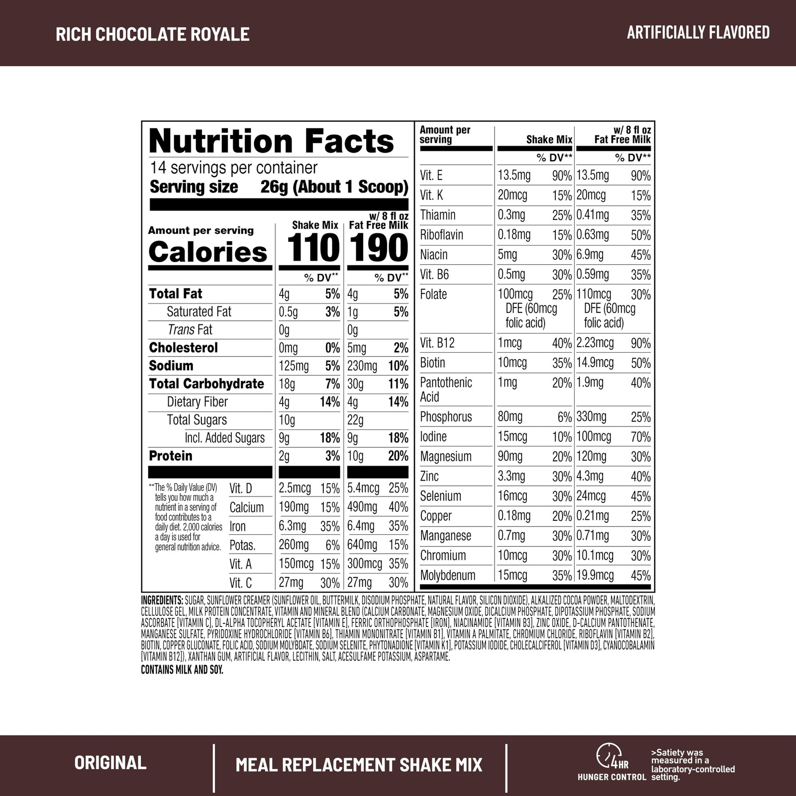 SlimFast Meal Replacement Powder Original Rich Chocolate Royale Pack of 3 FS.