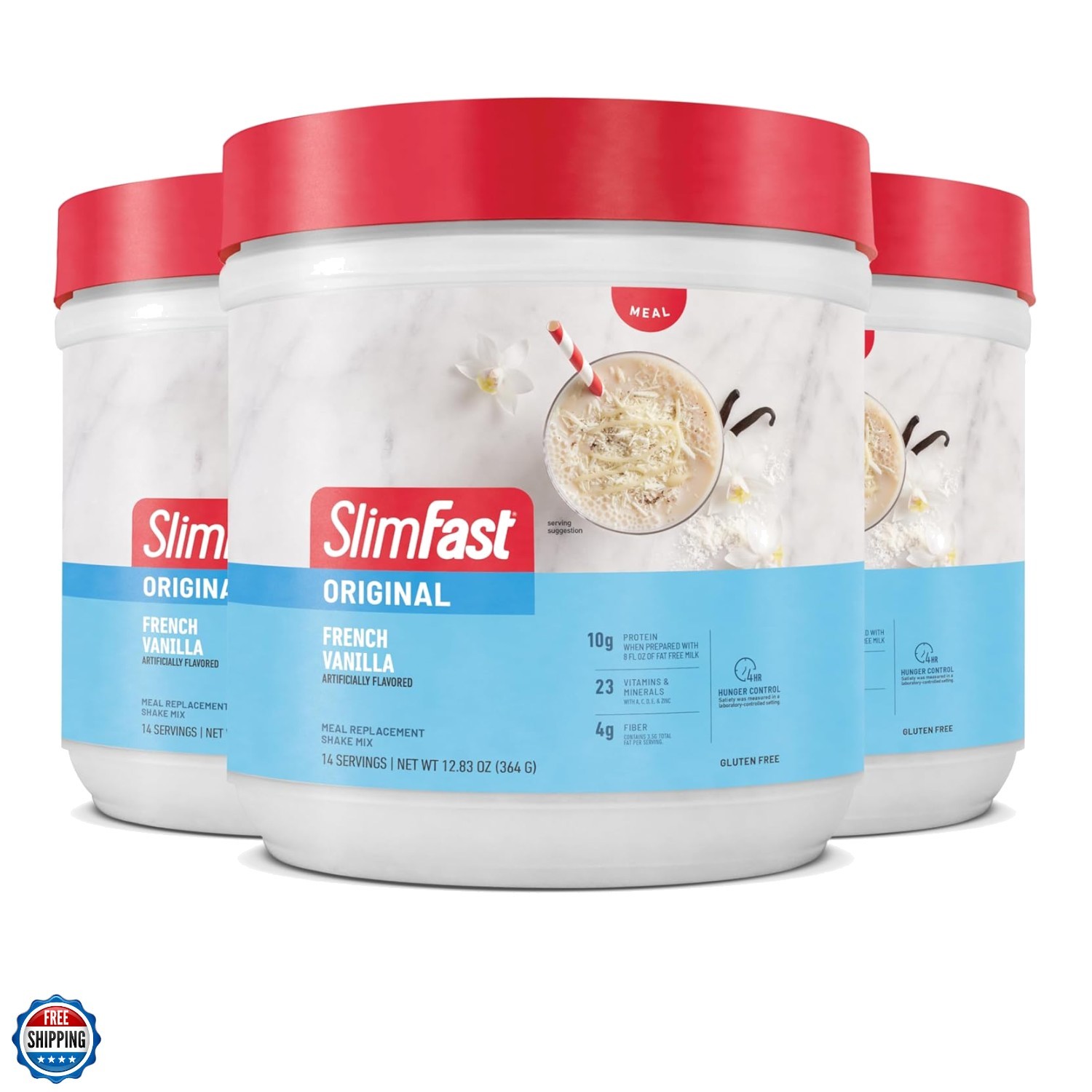Meal Replacement Powder, French Vanilla, Weight Loss Shake Mix, 10g of Protei…