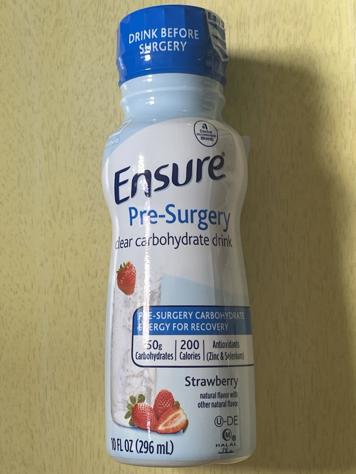 3 Ensure Pre-Surgery Clear Carbohydrate Drinks, Strawberry, 10 fl oz 1SEPT26