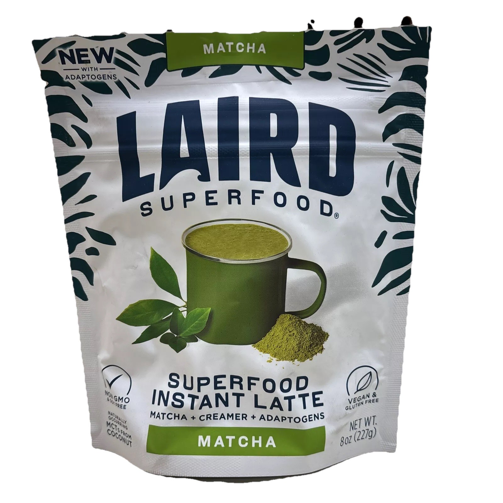 Laird Instant Latte, Matcha + Creamer + Adaptogens, Matcha, 8 oz (227 g)