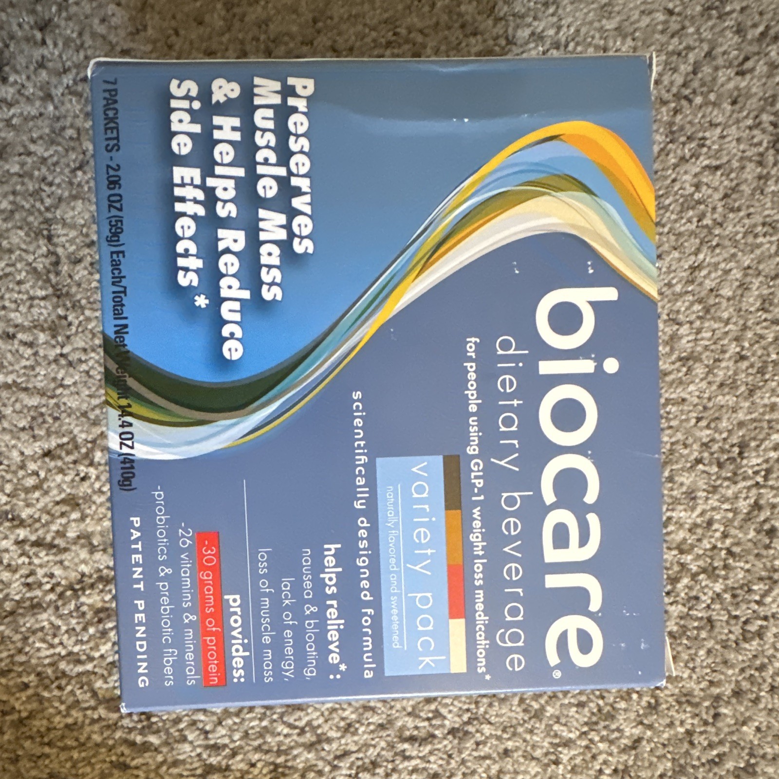 Biocare Meal Replacement Shake Powder Variety Pack Naturally Flavored 7-Day