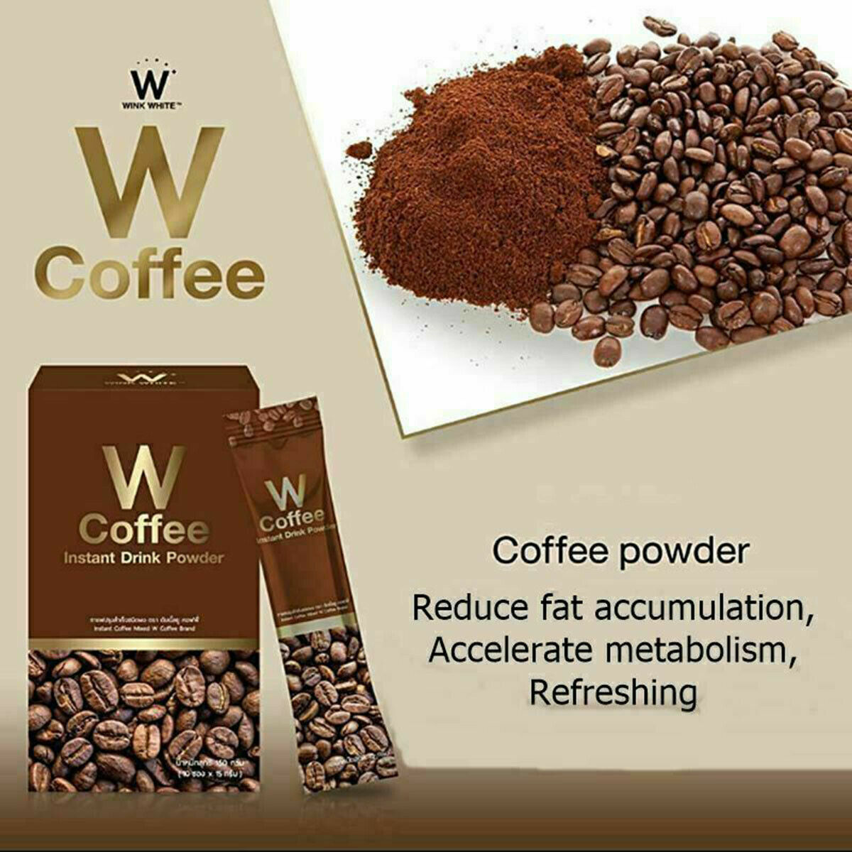 6 W Coffee Wink White instant drink healthy arabica coffee Weight Control