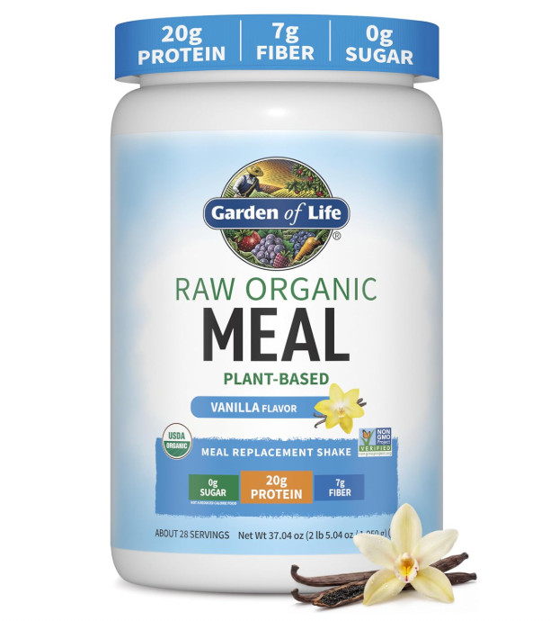 Garden of Life Raw Organic Meal Replacement Shake, Vanilla, 28 Servings