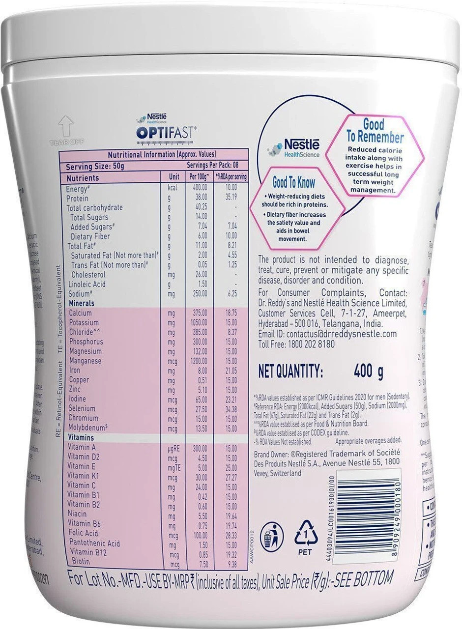 Optifast Healthy Meal Replacement Shake for Weight Management Strawberry Flavor