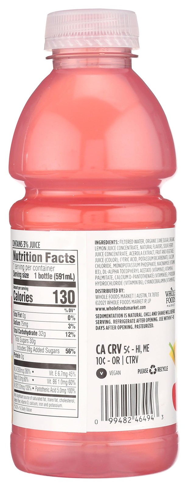 365 by Whole Foods Market, Nutrient Enhanced Water, Pink 20 Fl Oz (Pack of 1)