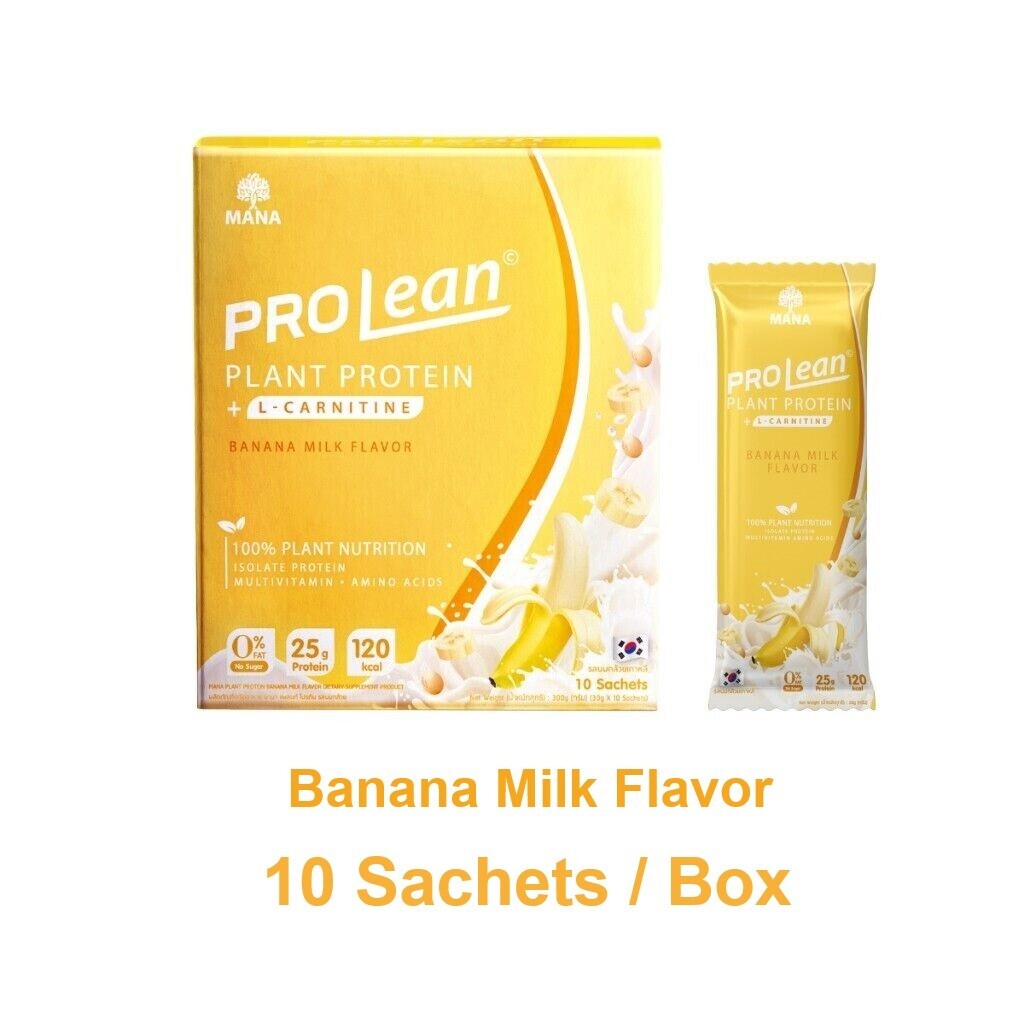 Set 3 MANA Prolean Plant Protein + L-Carnitine Matcha Banana Strawberry Flavor