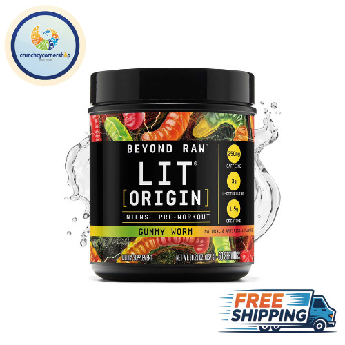 GNC Beyond Raw Lit Orgin Pre-Workout, Gummy Worm, 30.23 oz. FREE SHIPPING!!!