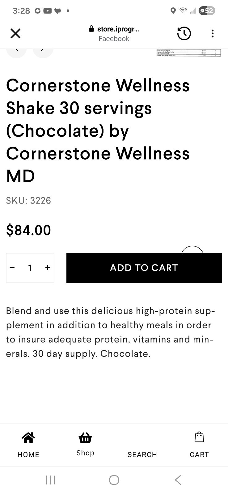Cornerstone Wellness MD Micronutrient Protein Mix Dutch Chocolate Shake 53.75 oz