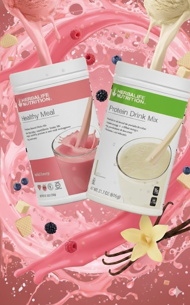 Herbalife Vanilla Protein Drink Mix & WildBerry F1 Set – Premium Duo