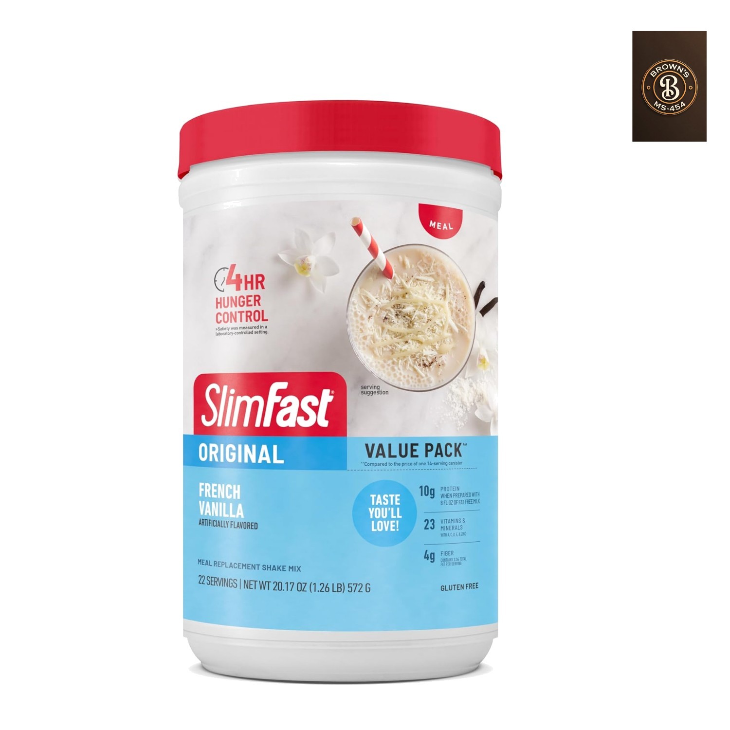 Meal Replacement Powder, French Vanilla, Weight Loss Shake Mix, 10g of Prote…