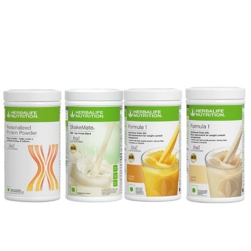HERBALIFE COMBO (PROTEIN 400GM, SHAKEMATE, MANGO + VANILLA) LONG EXPIRY