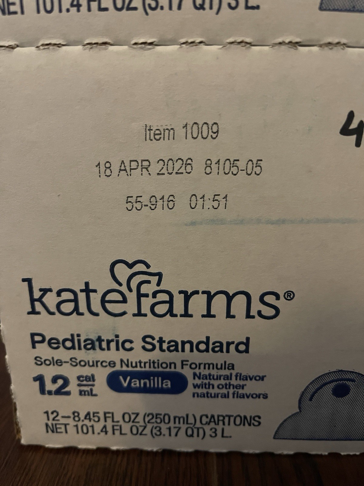 Kate Farms Pediatric 1.2 Cal Vanilla 8.45 Oz case 48 Bottle Exp 4/26, 4 Cases.,
