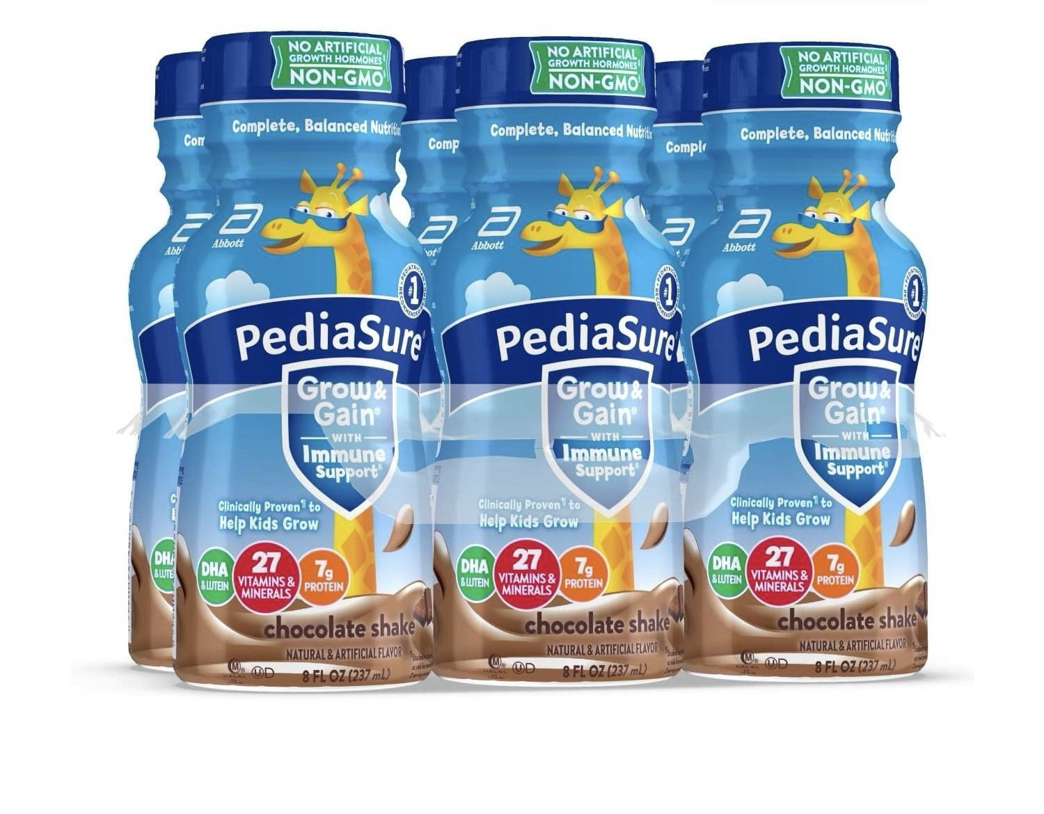 NEW! 5/2027 PediaSure 6 PACK•8 OZ EACH Grow Gain Immune Support CHOCOLATE Shake