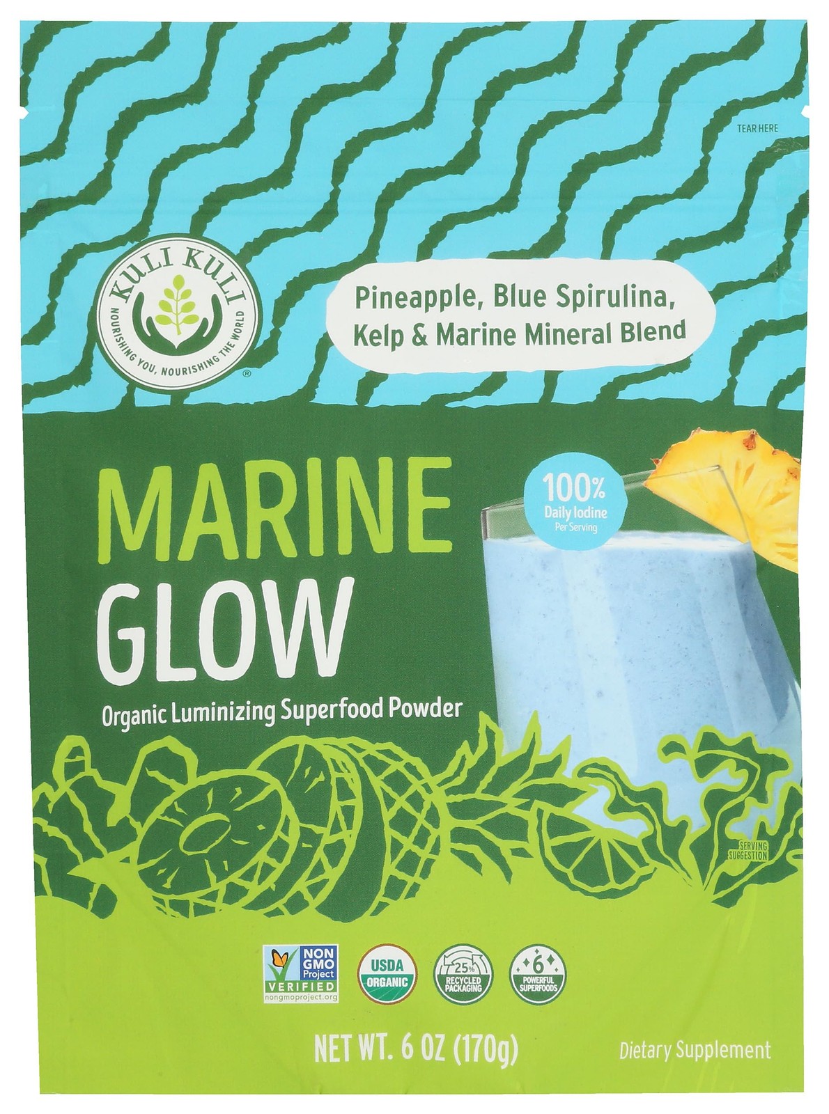 (Pack of 4) Kuli Kuli Mo Superfood Glow Marine Plant Protein Powder 6 Oz