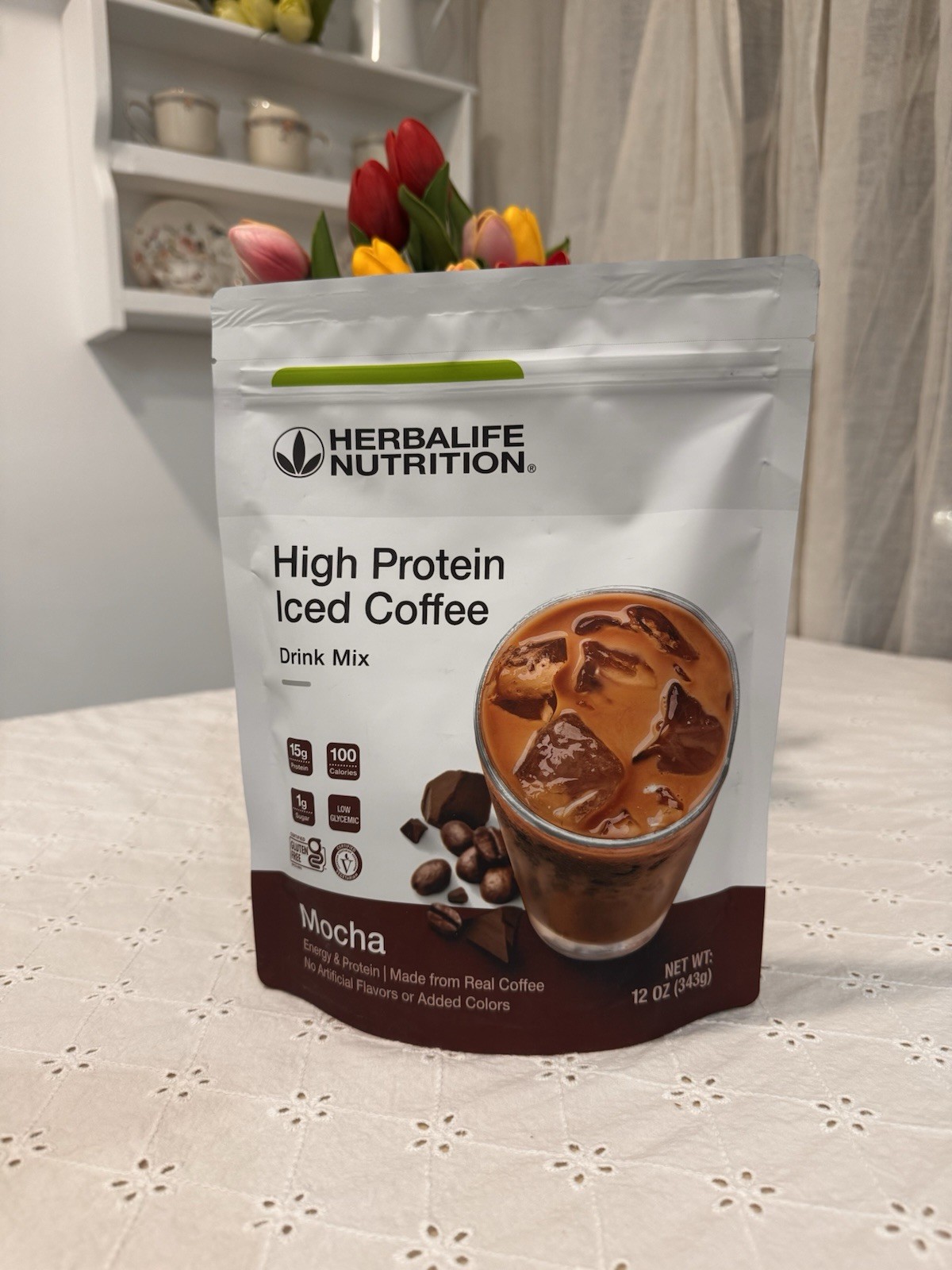 Herbalife High Protein Iced Coffee Mocha Flavor Drink Mix 12 Oz Free Shipping