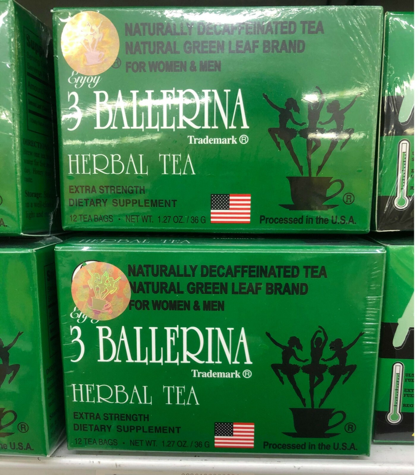 5 Box of 12 Tea Bag Diet Tea Men/Women Drink Extra Strength, 3 Ballerina