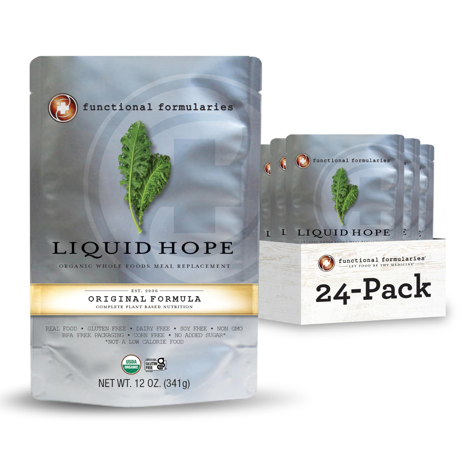 FUNCTIONAL FORMULARIES Liquid Hope Organic Tube Feed Formula, 23g Protein, 8g…