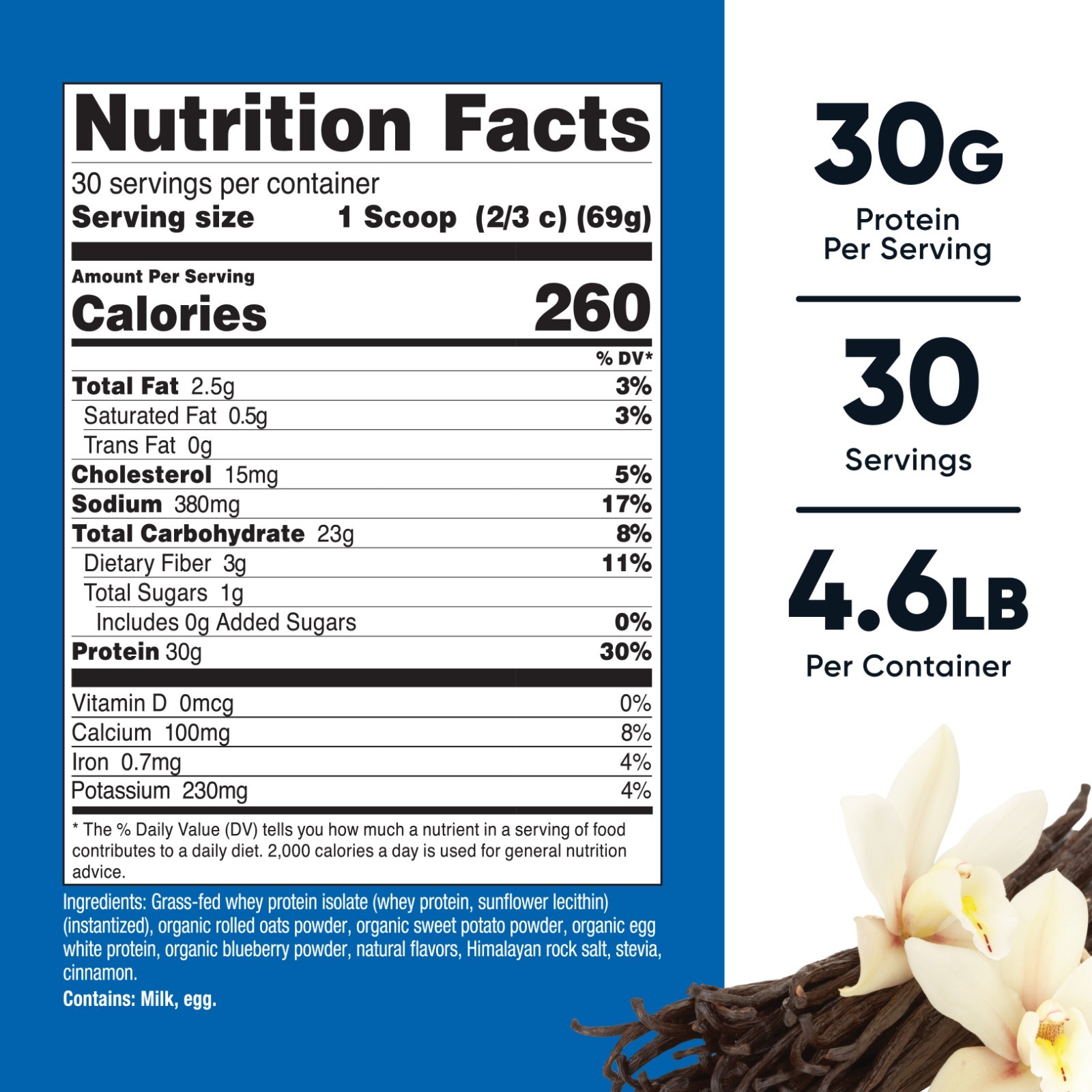 Nutricost Meal Replacement Shake Powder (Vanilla) 4.6 LBS – 30g of Protein