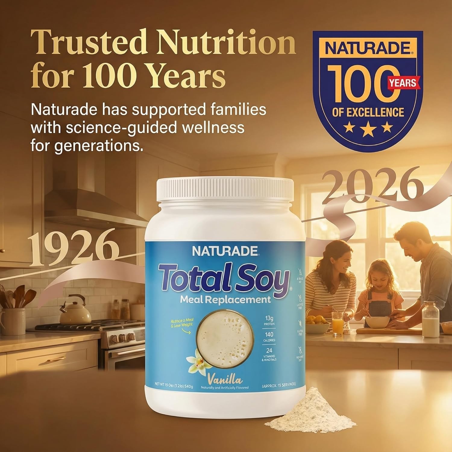 Delicious Vanilla Total Soy Shake, 13g Protein, 1.2 lb – Perfect for Weight Loss