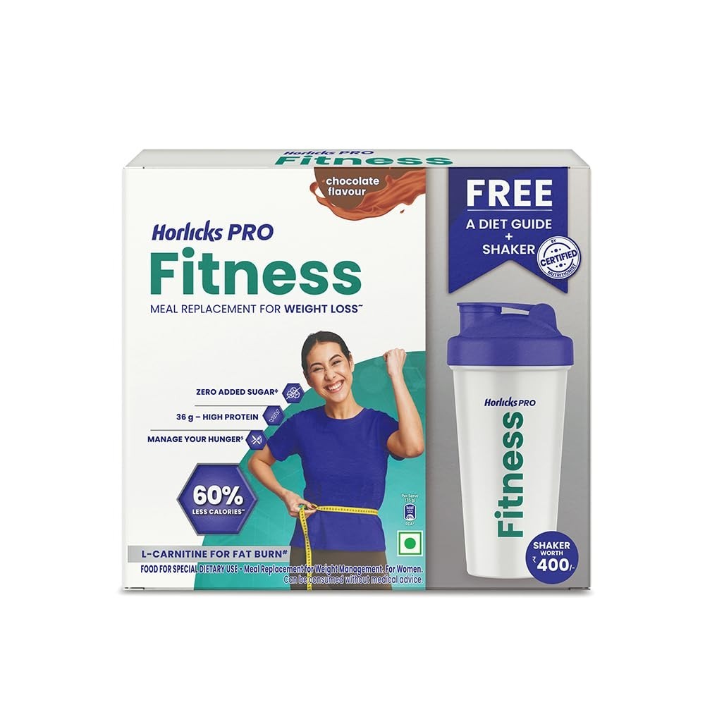 Horlicks Pro Fitness Chocolate 400g, Meal Replacement for Weight Loss f/ship