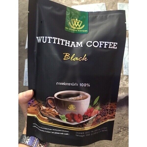 6x Wuttitham Instant Black Coffee 32In1 Health Young Man Unisex Healthy Care