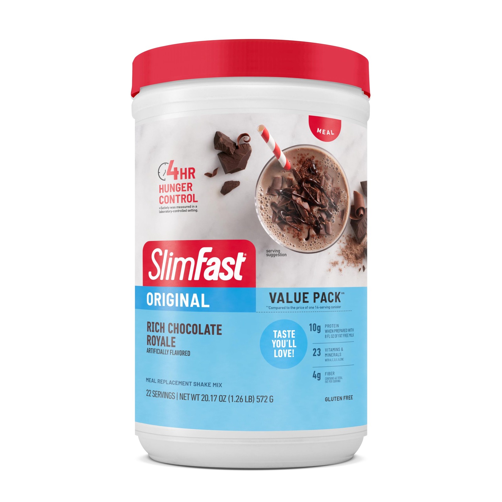 Meal Replacement Powder, Rich Chocolate, 10g Protein, 22 Servings, Packaging …