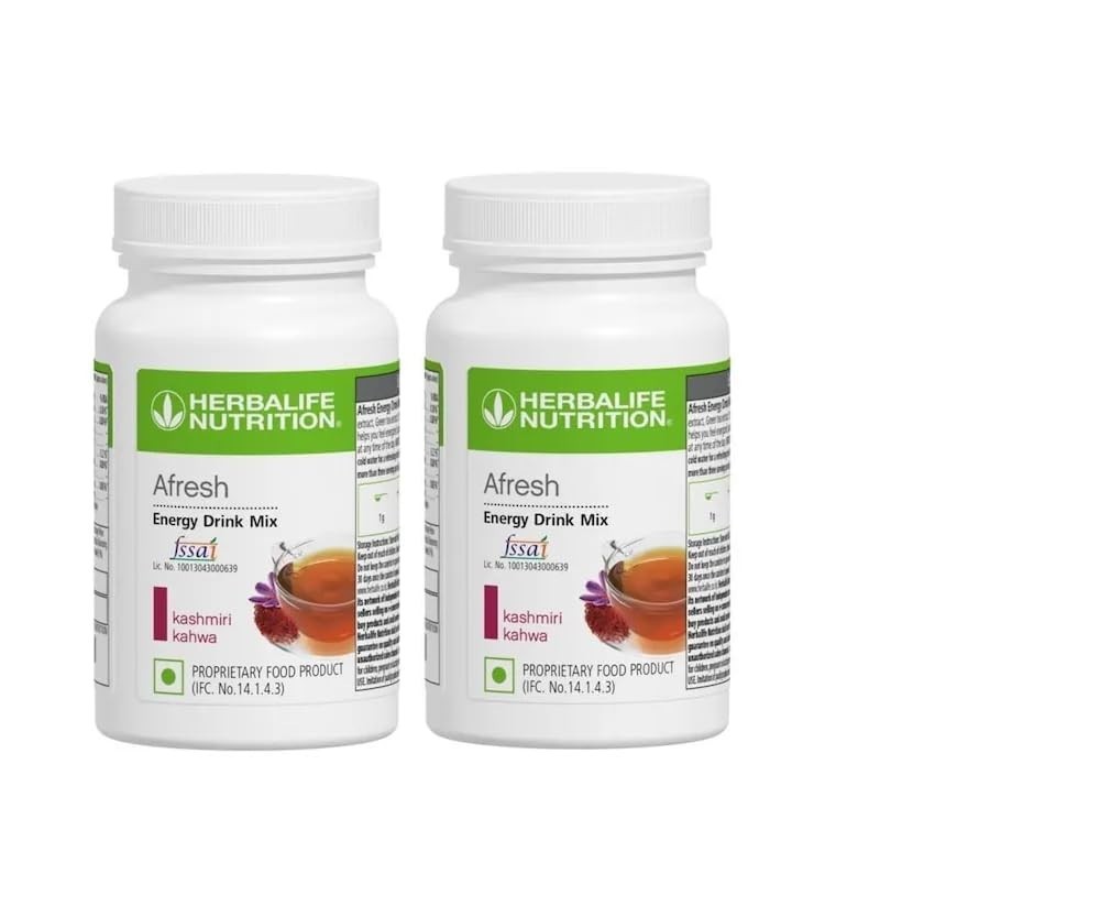 Herbalife Afresh Energy Drink Mix Kashmiri Kahwa Pack of 240g Each