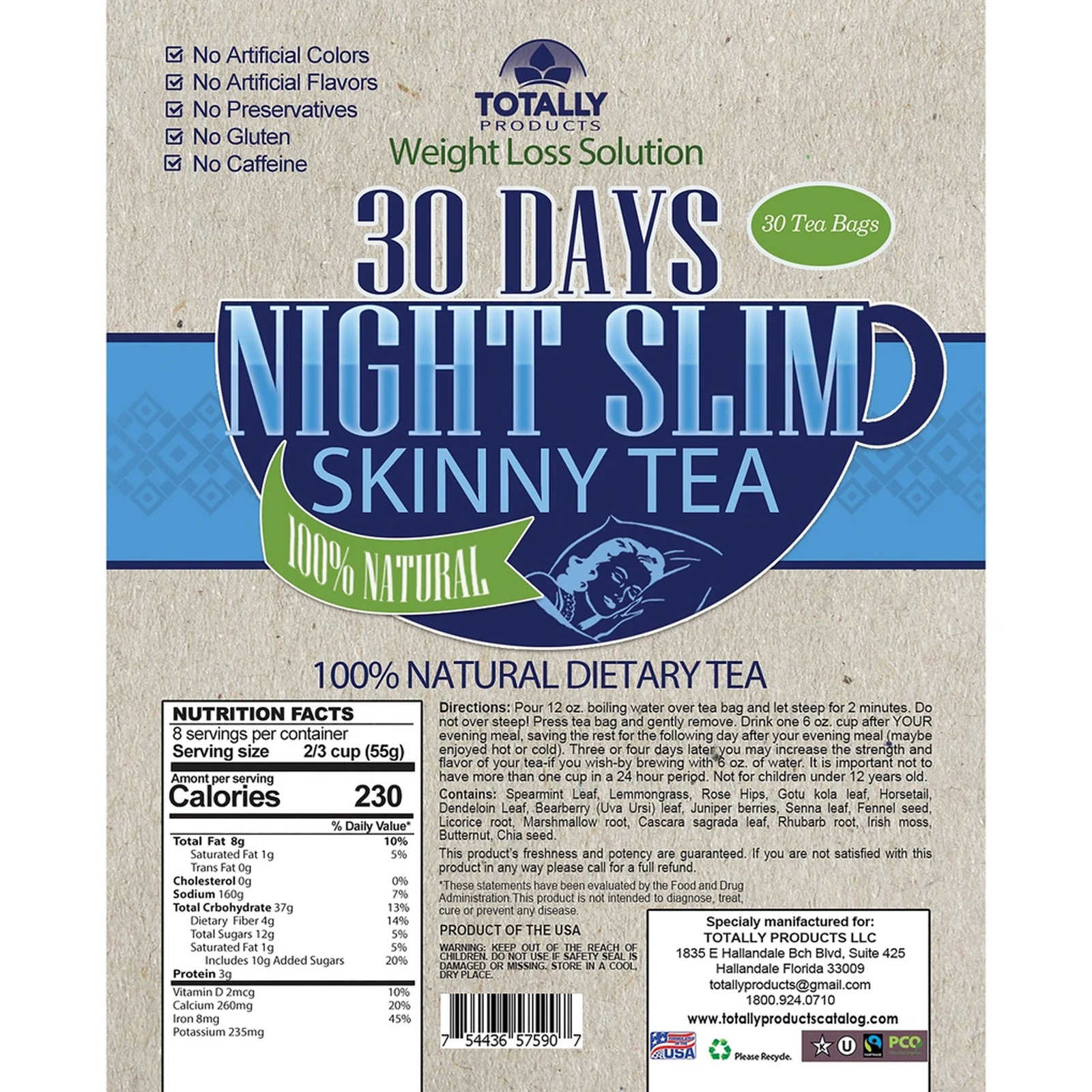 Night Slim Weight Loss Cleanse 30 Tea Bags & Black Seed Oil Caps Combo Free Ship