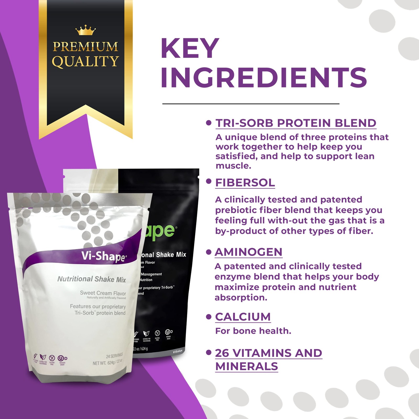 Vi Shape Original Nutritional Shake Mix Sweet Cream Flavor | 22oz 1 Bag, 24 S…