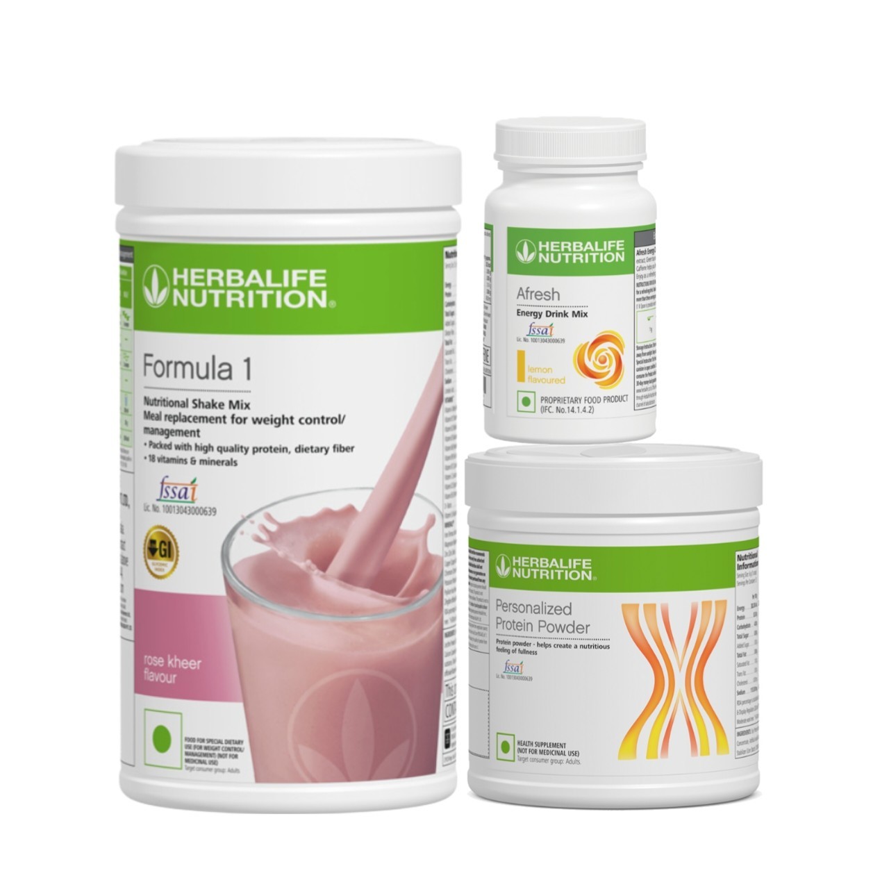 HERBALIFE COMBO (ROSE KHEER, PROTEIN 200GM, AFRESH) LONG EXPIRY