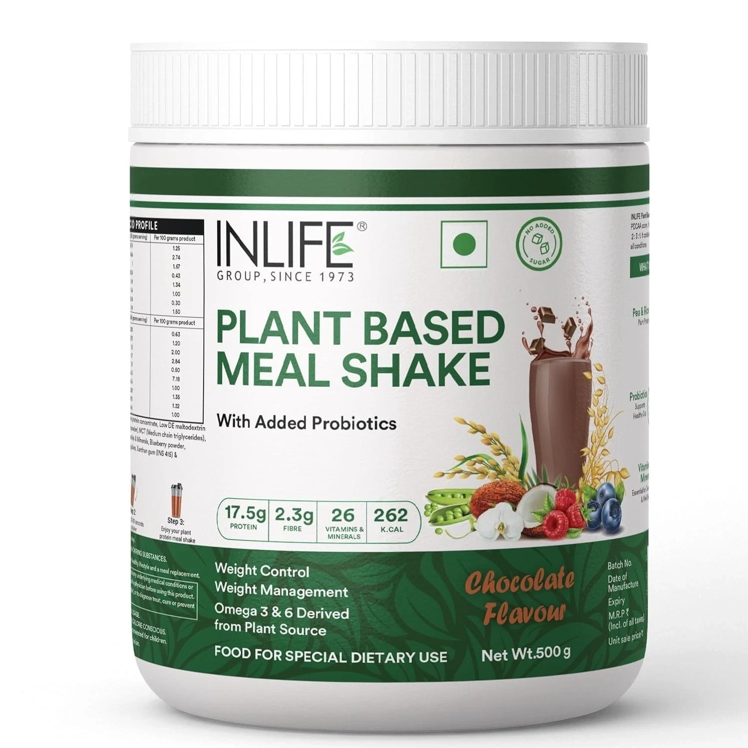 INLIFE Plant Based Meal Replacement Shake | 500g (Chocolate)