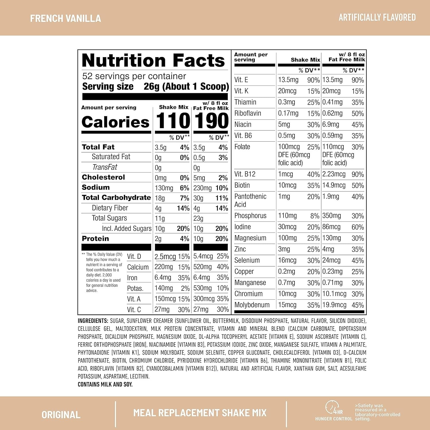 French Vanilla Meal Replacement Shake Mix – 10g Protein for On-the-Go Nutrition
