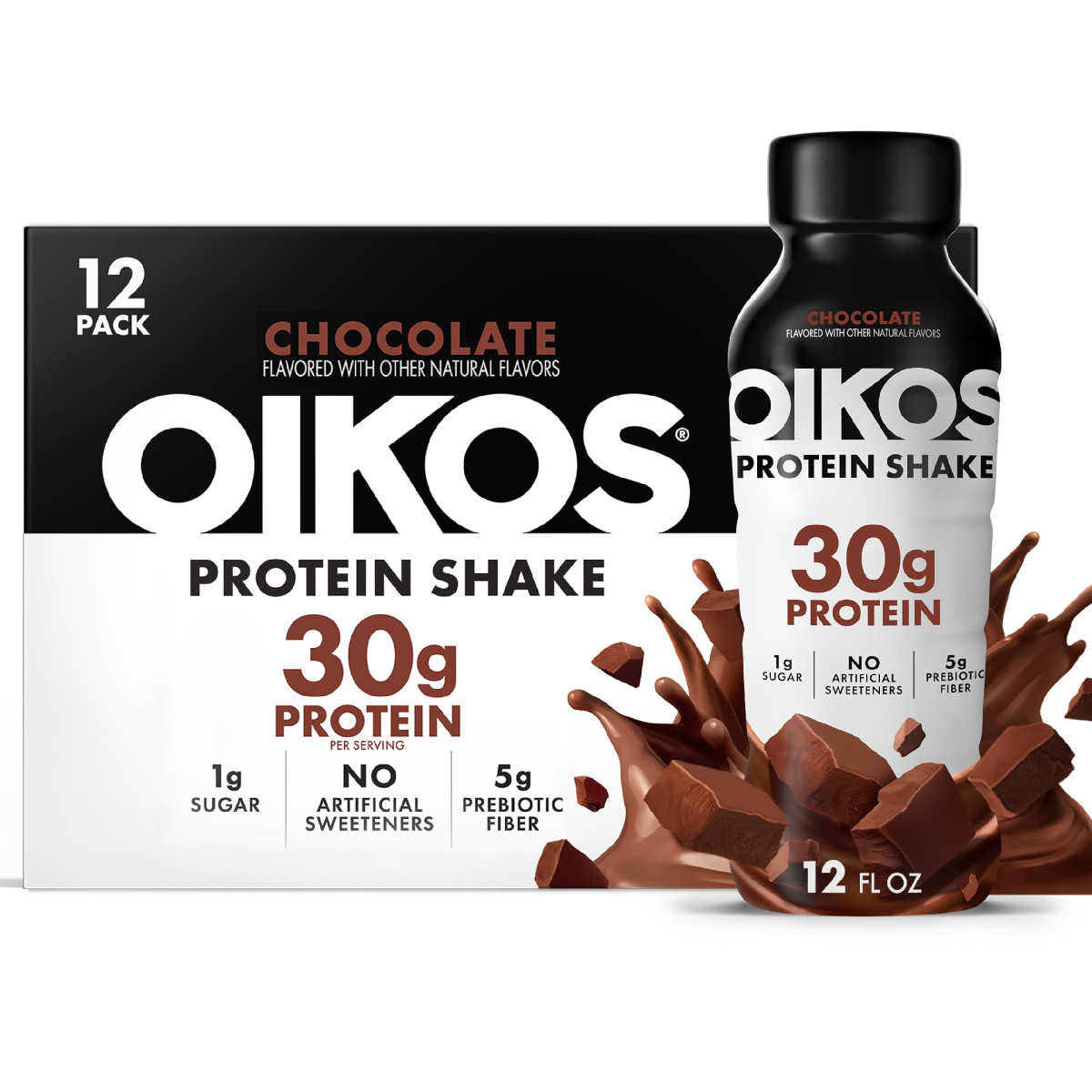 Oikos Protein Shake Chocolate 30G High Protein Drinks Shelf Stable Ready To