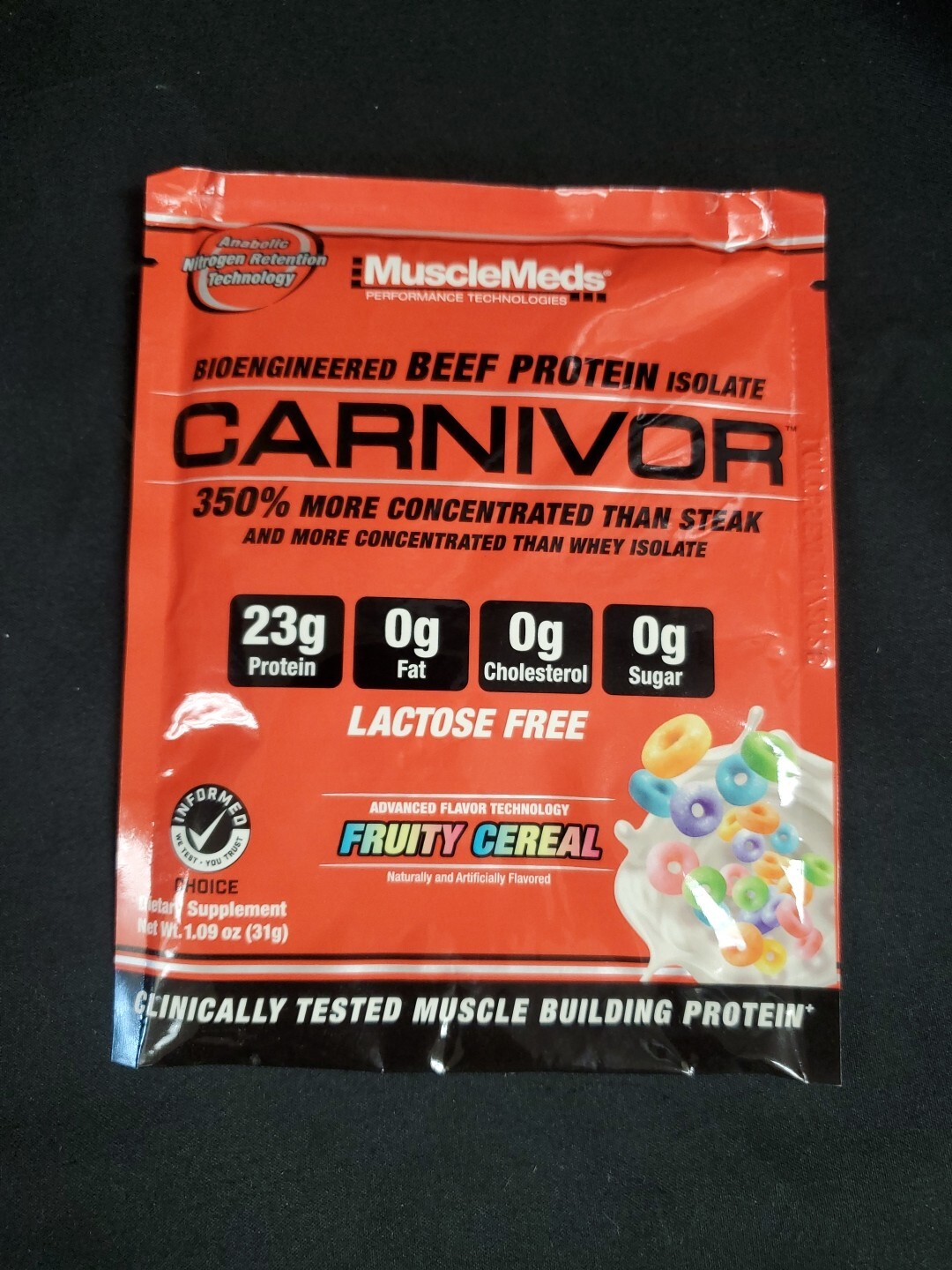Carnivor Beef Protein Set 4 Pack 1oz Cinnamon, Fruit Cereal, Rocket Pop NEW