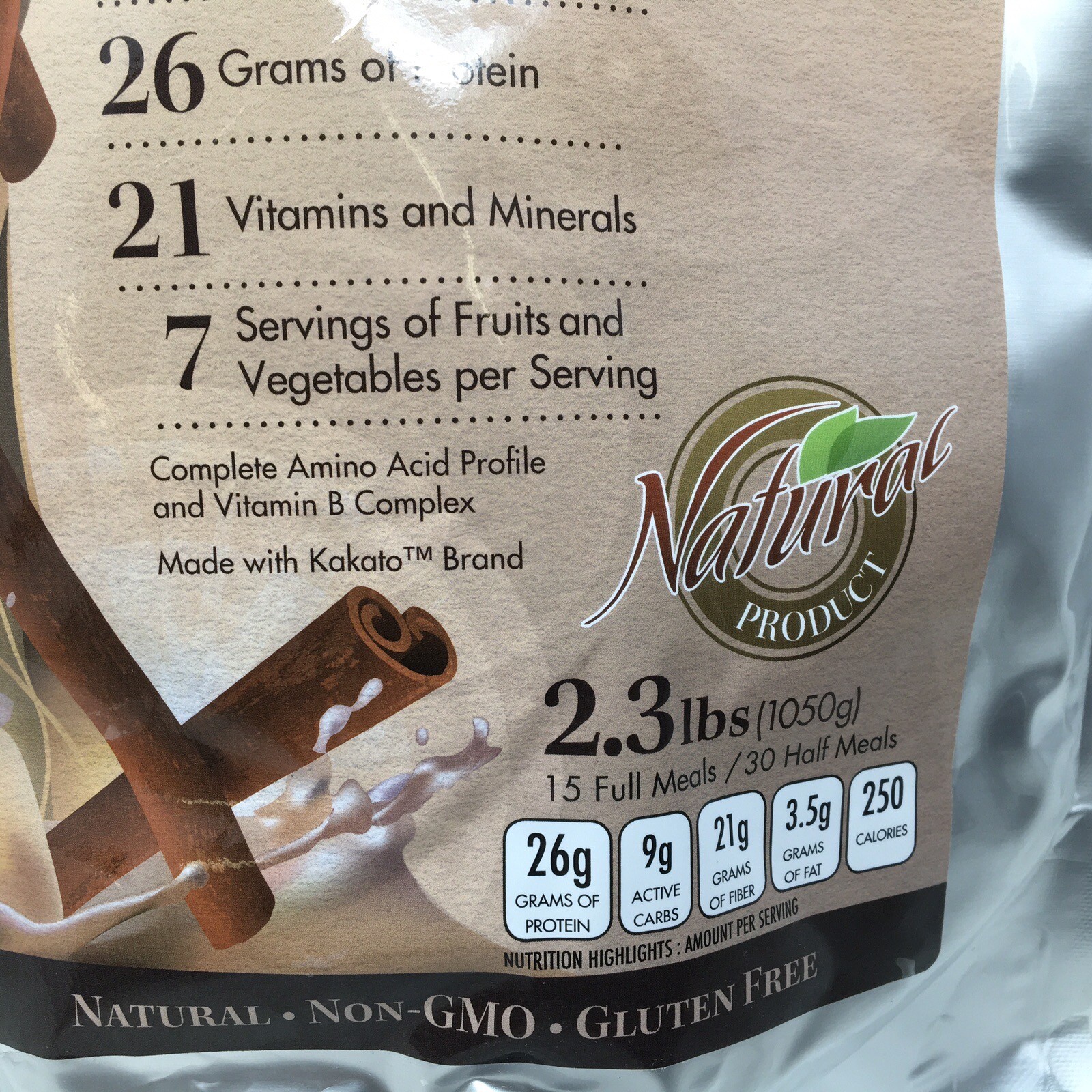 Mega One Cinnamon Swirl Plant Based Meal Replacement Shake 26g Protein Non GMO