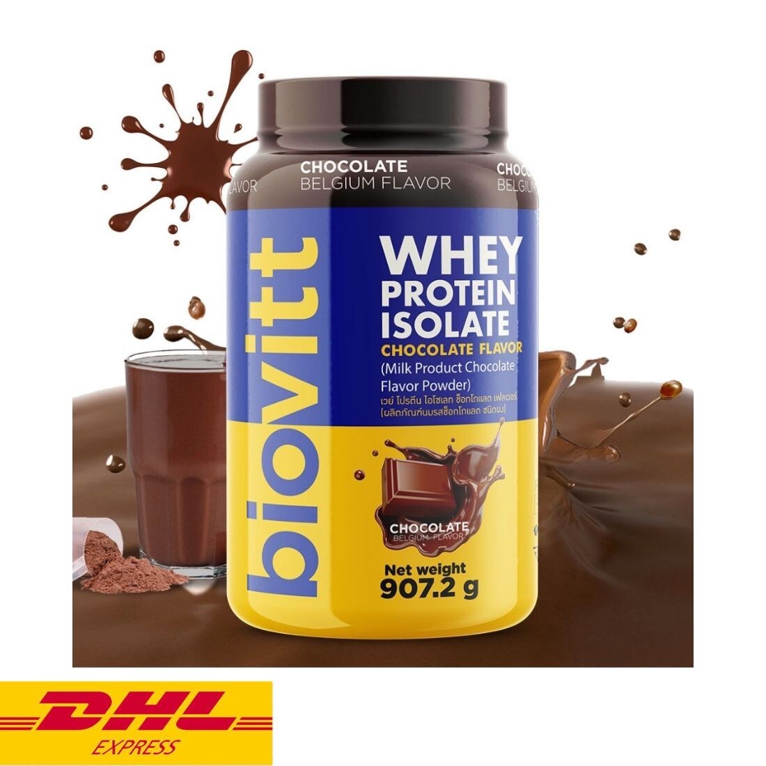 Biovitt Whey Protein Isolate Chocolate Belgium Flavor Powder Drink 907.2 g
