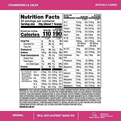 3Pack SlimFast Meal Replacement Powder Original Strawberries & Cream 14 Servings