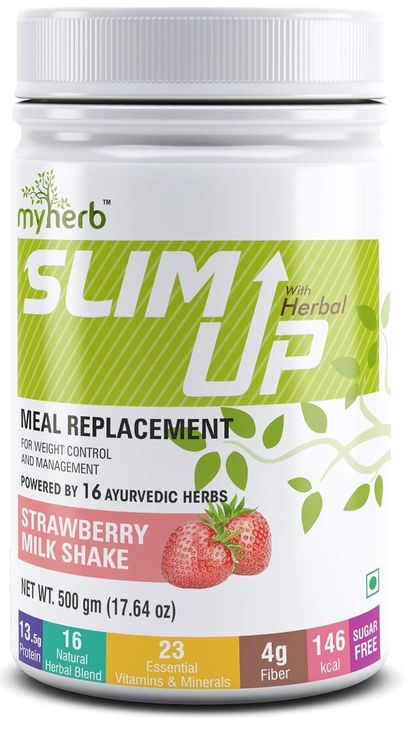 Myherb Slim Up Meal Replacement Strawberry Milk Shake 500gm
