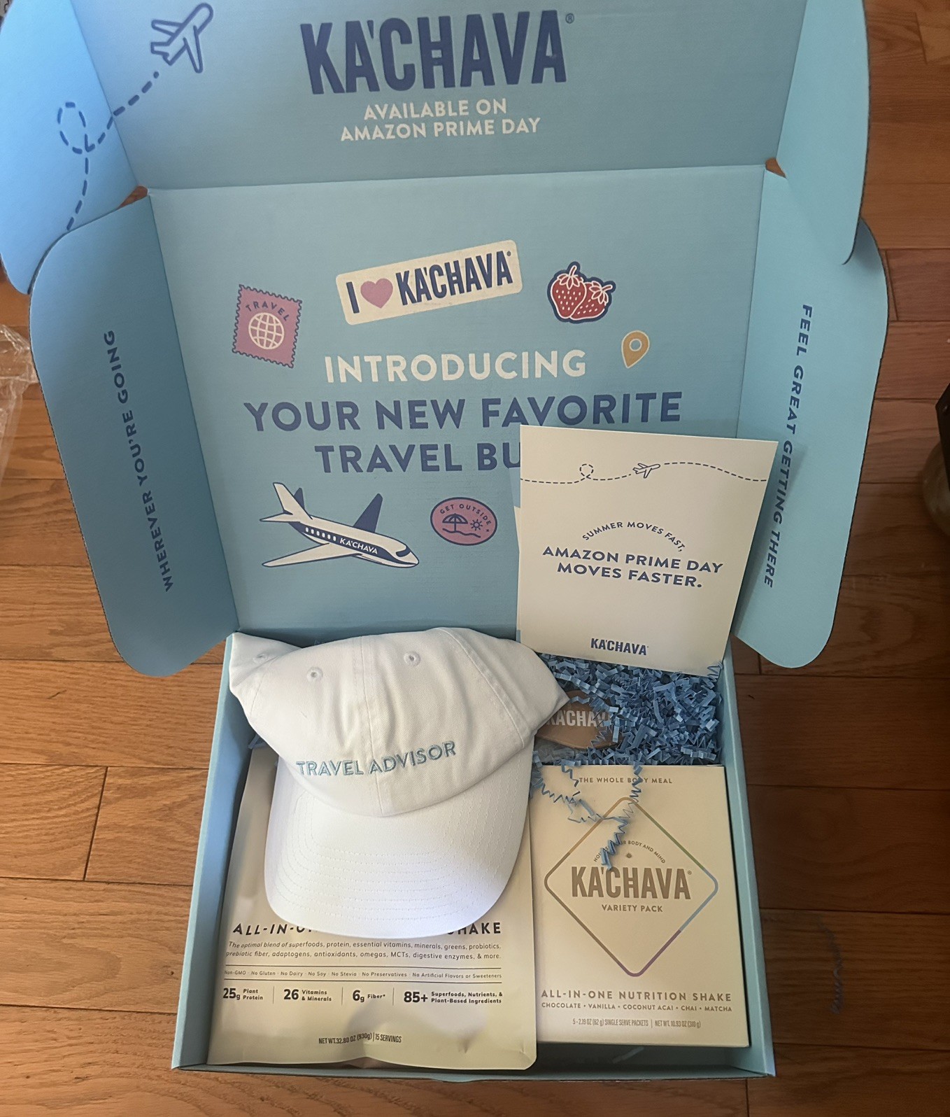 Ka’Chava All-In-One Nutrition Shakes travel box packed with a complete variety