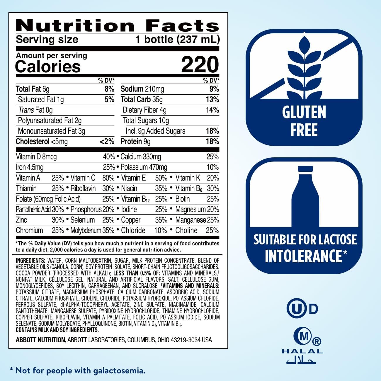 Ensure Original Milk Chocolate Nutrition Shake With Fiber | Meal Replacement