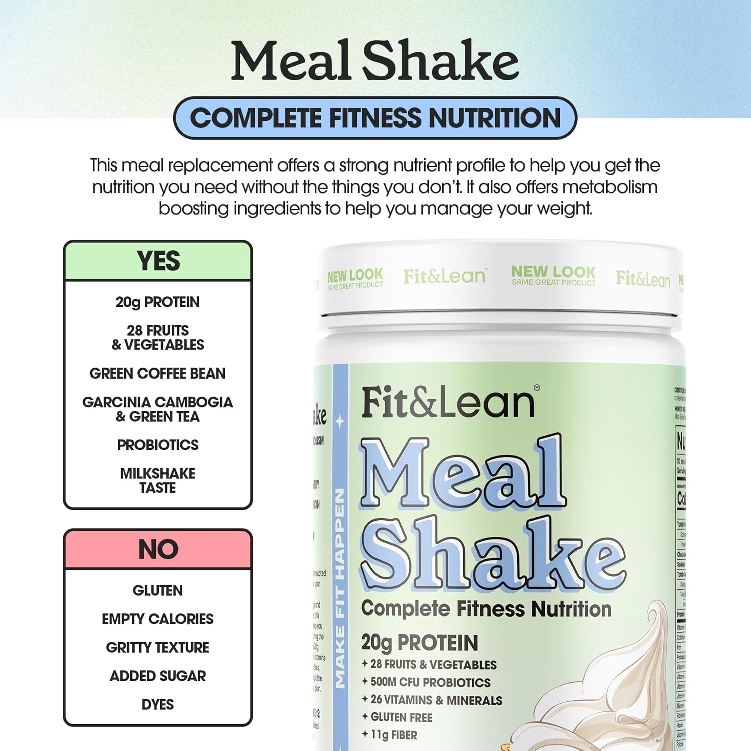 All-in-One 1 lb Vanilla Meal Replacement Shake with 28g Protein & Fiber